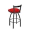 Holland Bar Stool Co 25" Low Back Swivel Counter Stool, Pewter Finish, Canter Red Seat 82125PW011 - alternate 3